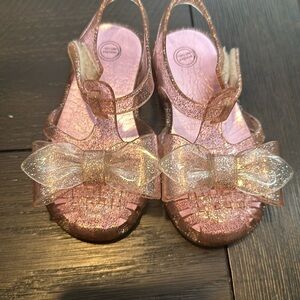 Wonder Nation Pink Glitter Jelly Sandals Size 7